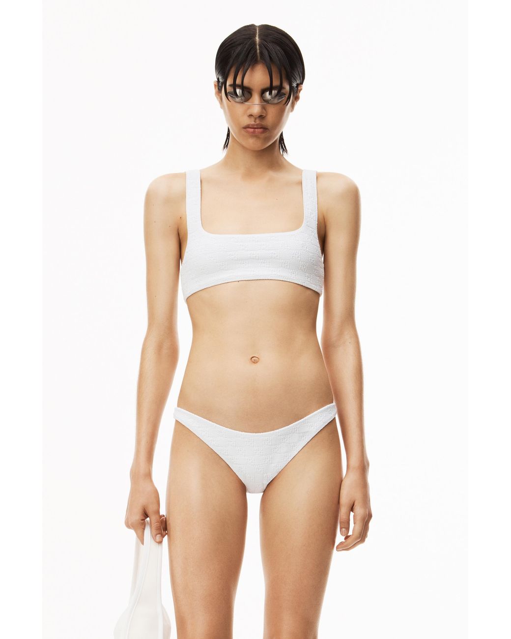 Alexander Wang White T By High-Waisted Bikini Bottom