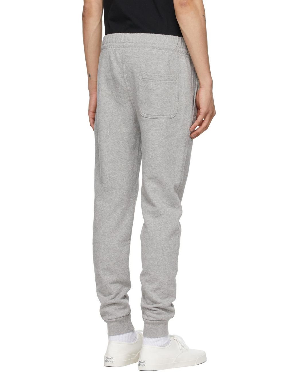 Maison Kitsuné Gray Draw-Cord Strap Sweatpants for men