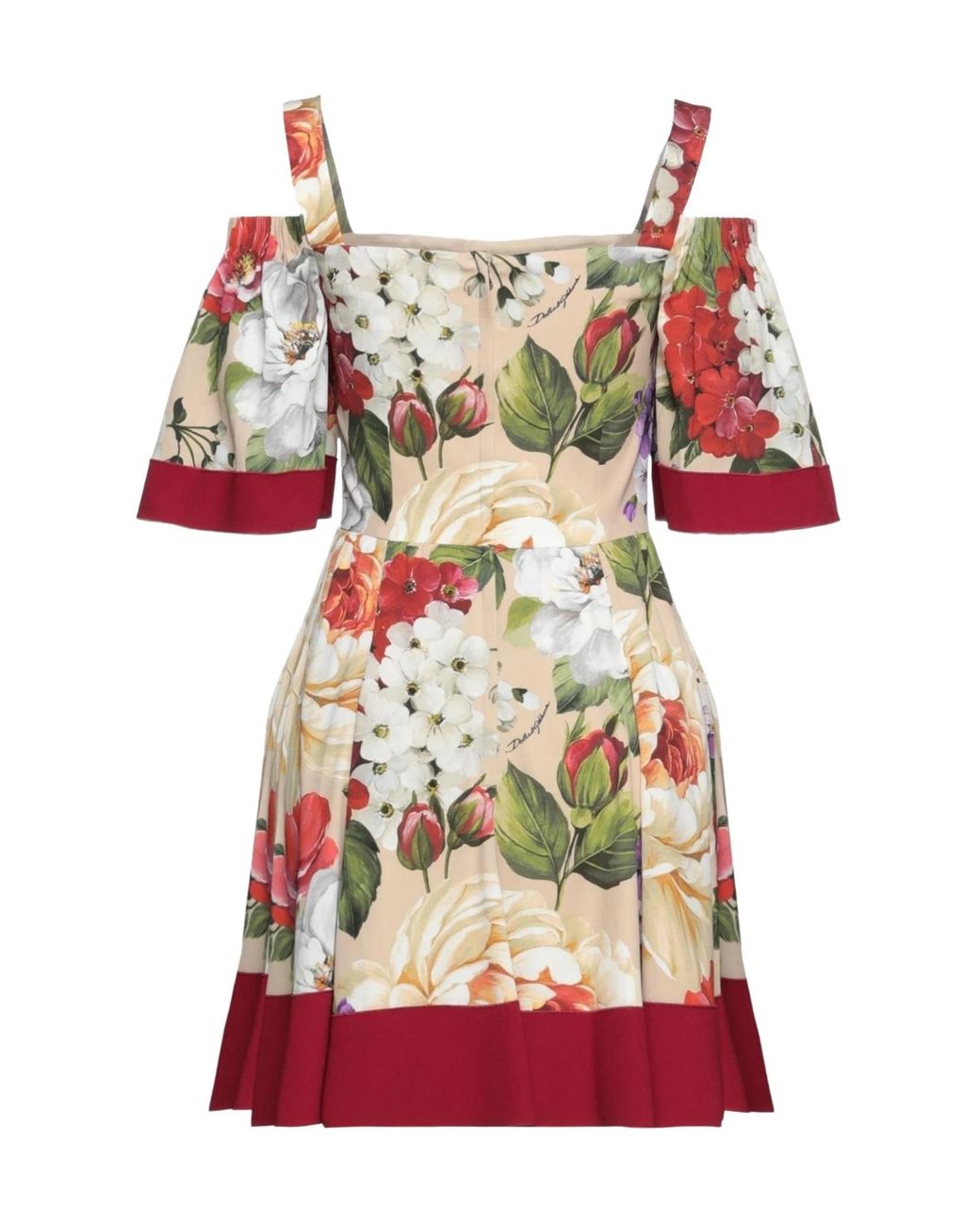 Dolce & Gabbana Red Floral Print Dress