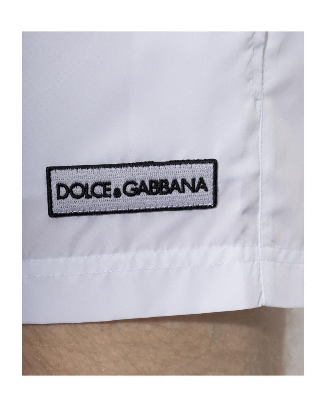 Dolce & Gabbana Blue Logo Patch Drawstring Swim Shorts for men