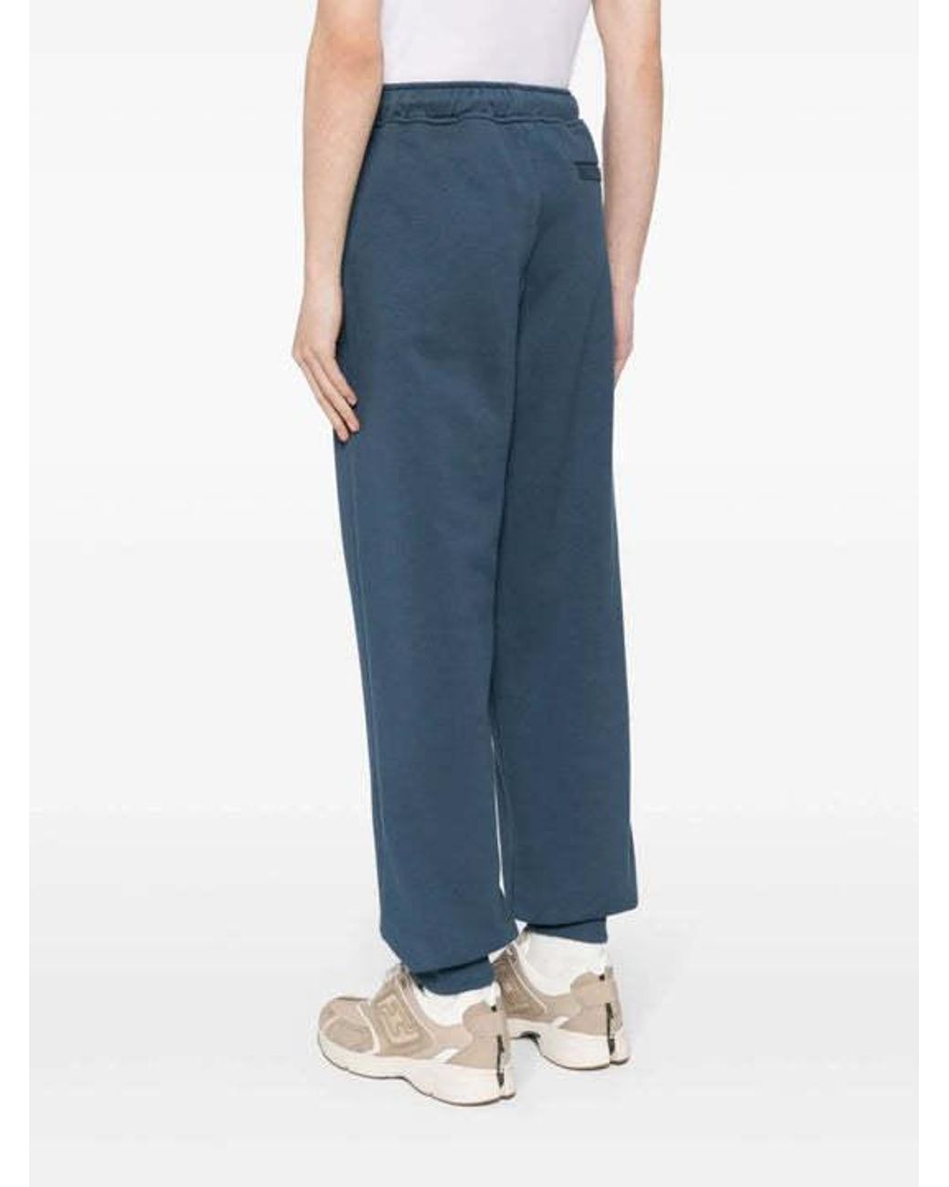 Lanvin Blue Logo-Print Cotton Track Pants for men