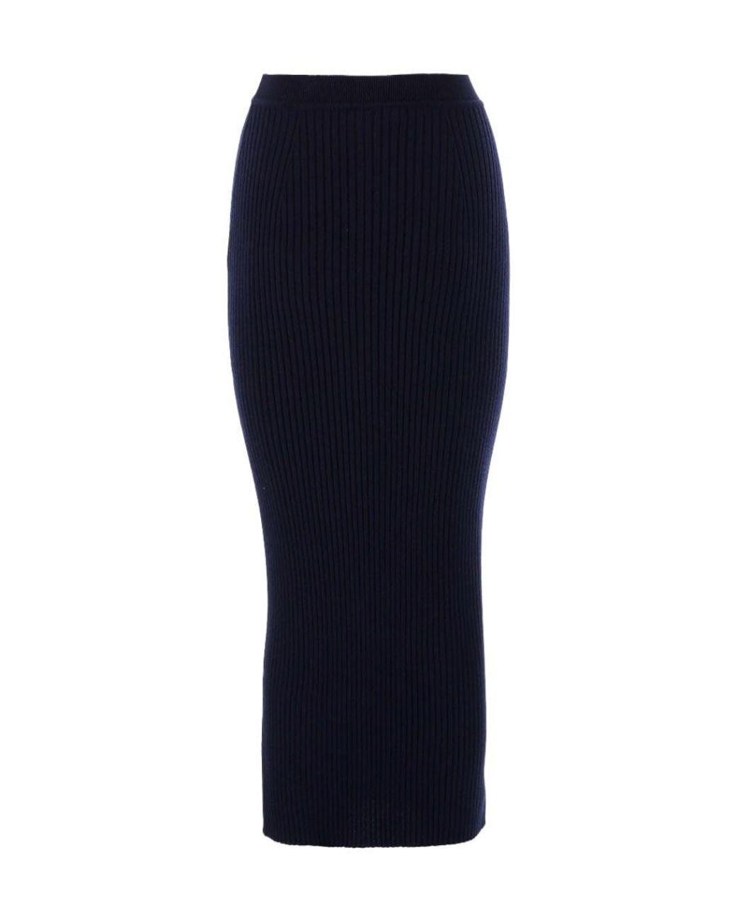 Chloé Blue Wool Cashmere Knitted Skirt