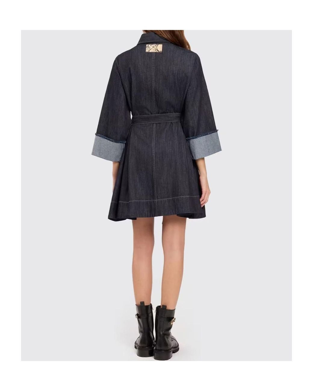 Twinset Blue Tie-Waist Dress