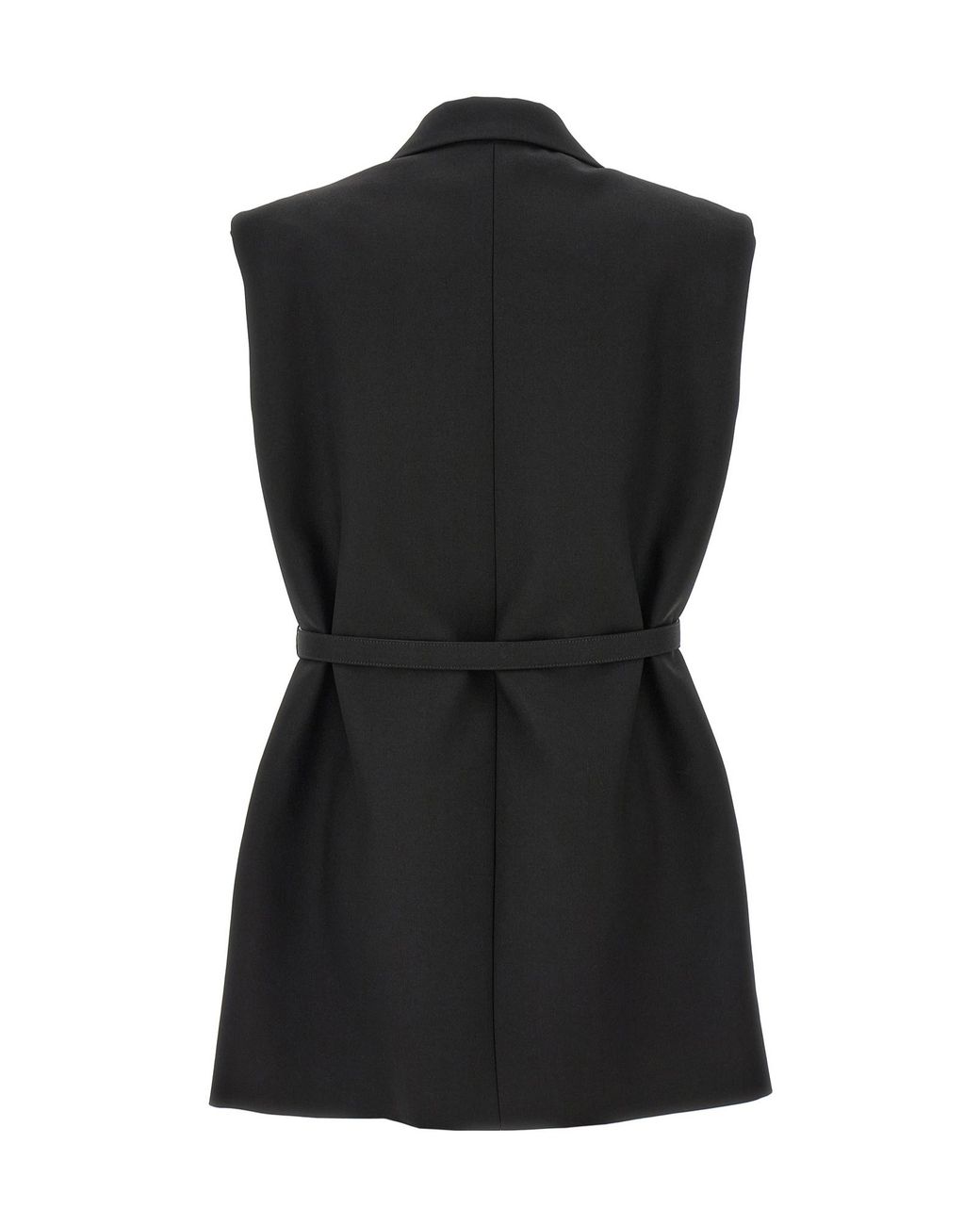 Jil Sander Black Belt Wool Vest