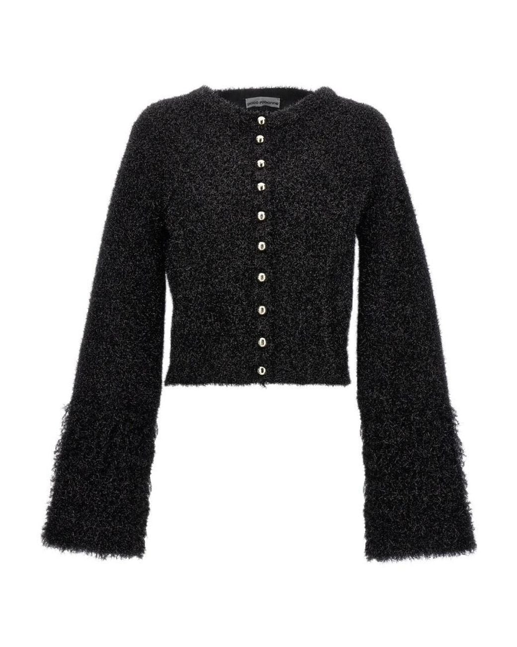 Rabanne Black Crewneck Cropped Cardigan