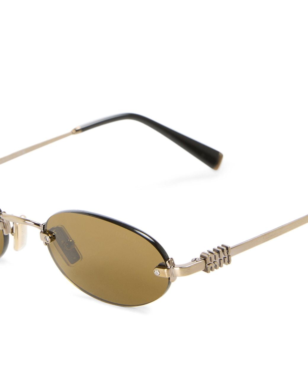Miu Miu White Metal Rimless Sunglasses