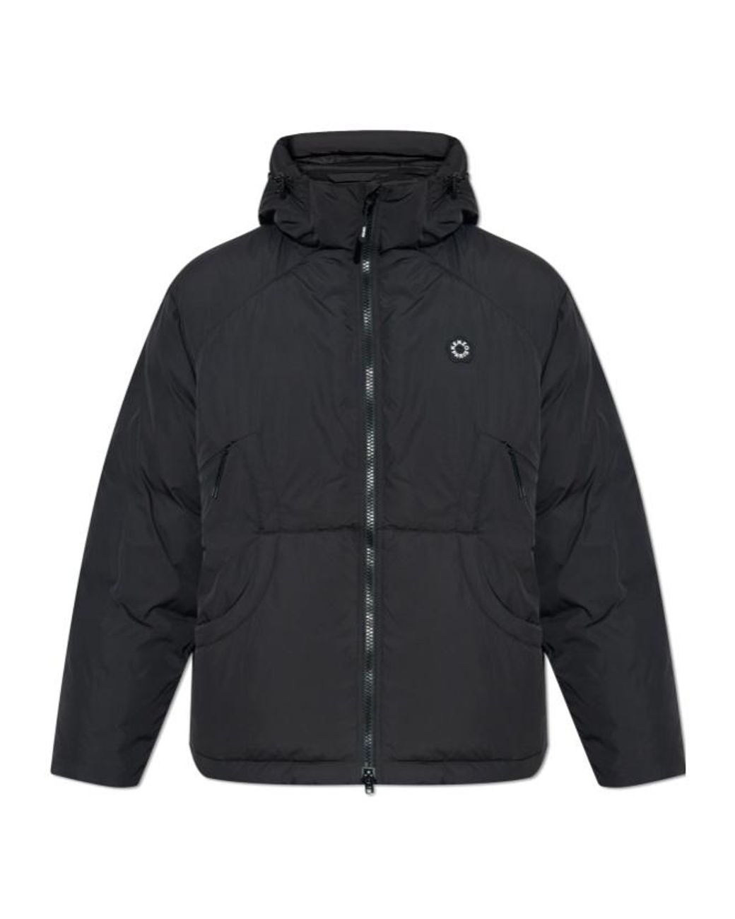 KENZO Blue Logo Detailed Hooded Puffer Jacket for men