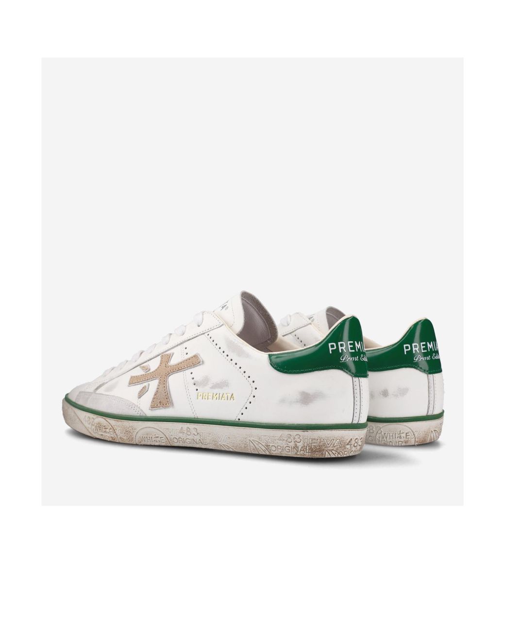 Premiata White Round Head Low-Cut Casual Shoes for men
