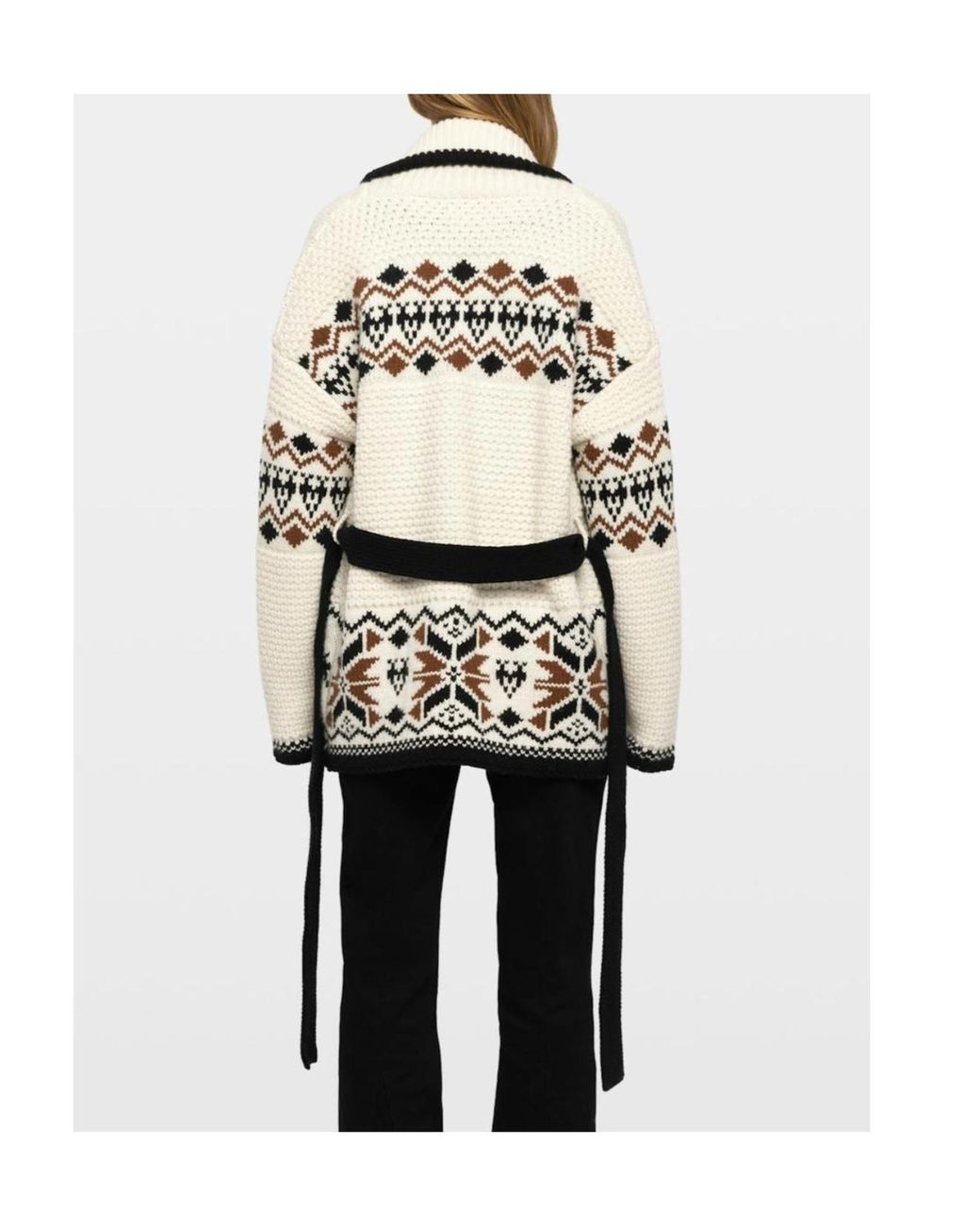 Zadig & Voltaire Natural Erra Belted Patterned Cardigan