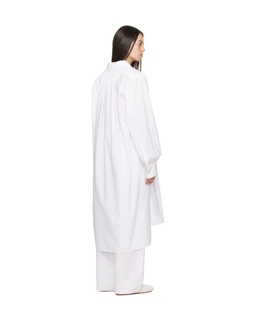 The Row White Elinor Cotton Shirt Dress
