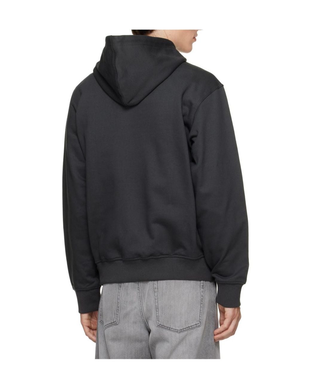 Wooyoungmi Gray Flower Back Logo Hoodie for men