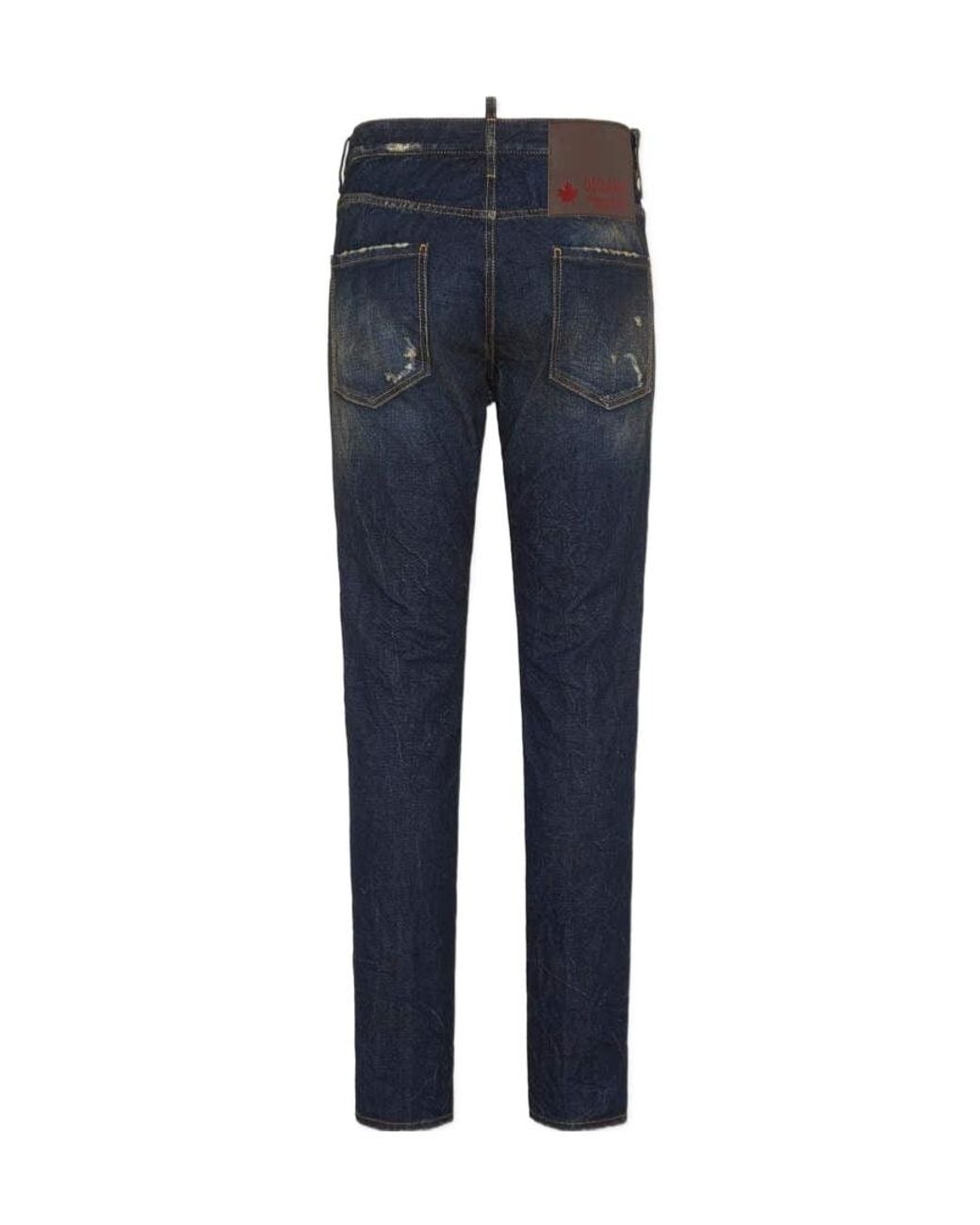 DSquared² Blue Dark Desert Dust Wash Cool Guy Distressed Jeans for men