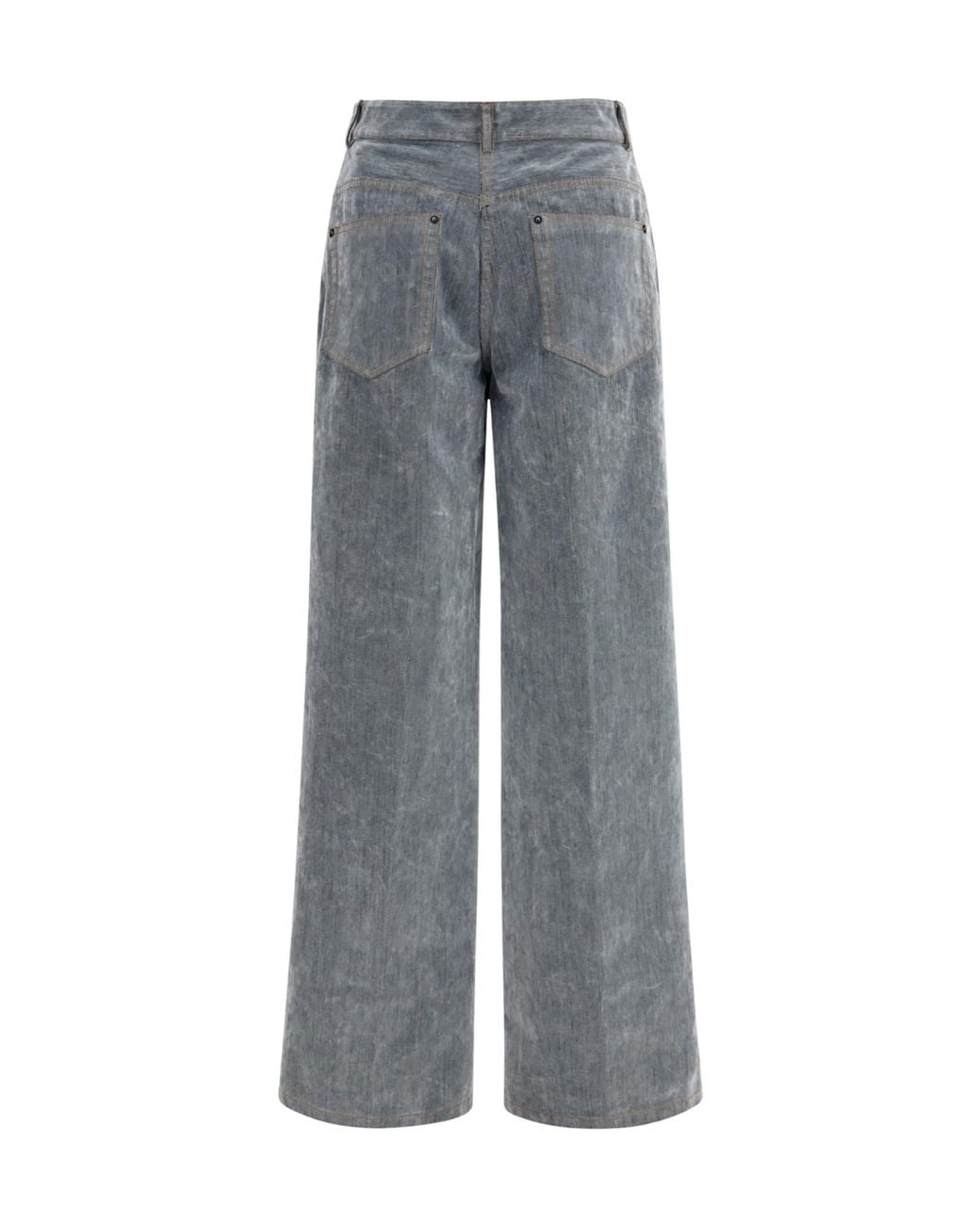 Forte_forte Gray Flocked Wide-Leg Jeans