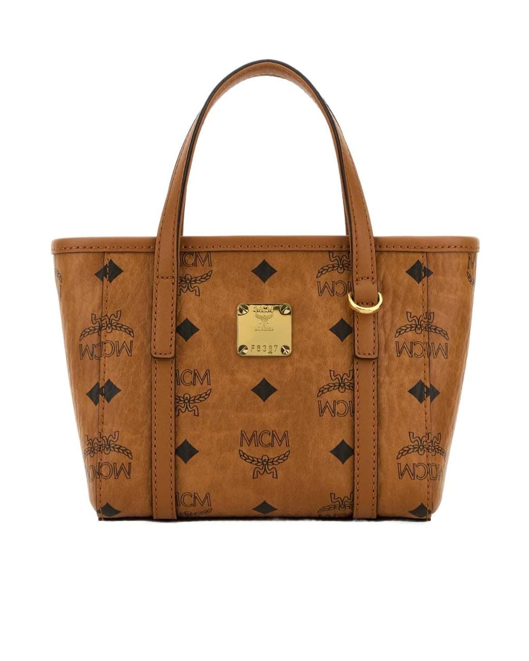 MCM Brown Toni Top-Zip Mini Shopper Bag