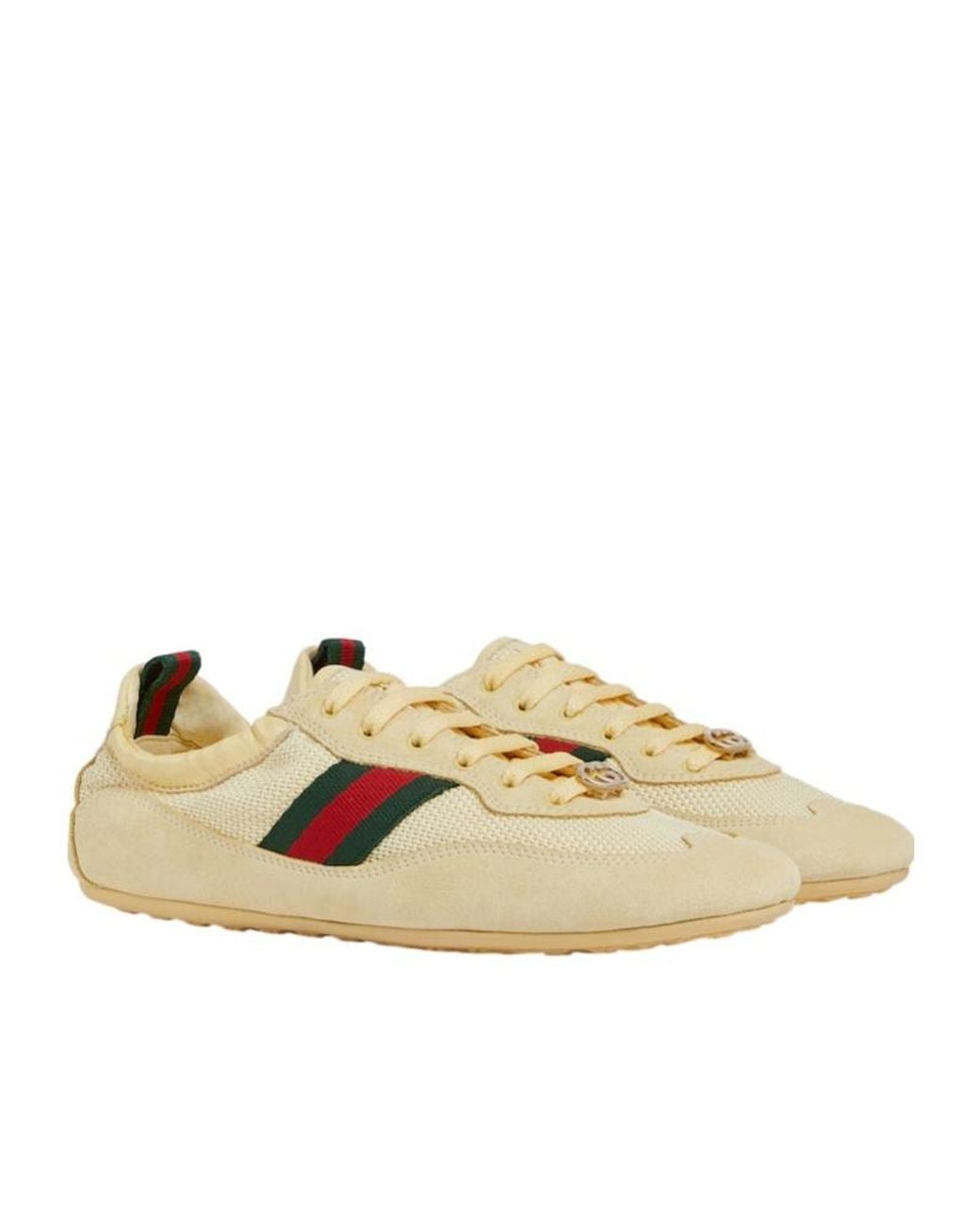 Gucci Natural Shift Lace-Up Sneakers
