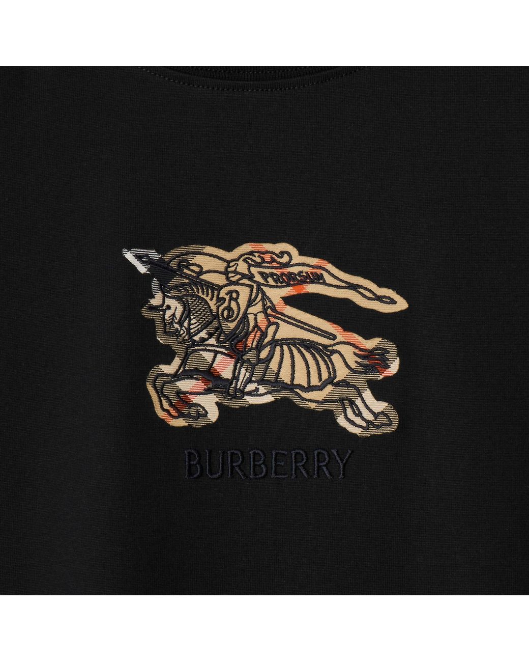 Burberry Black Ekd Check Crewneck T-Shirt