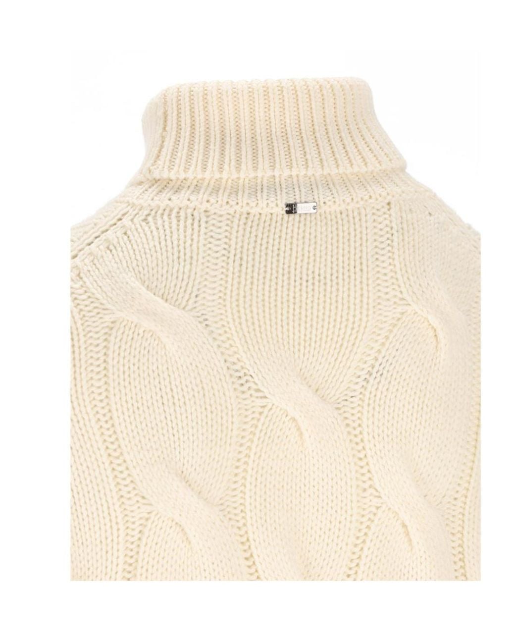 Herno Natural Cable-Knit Turtleneck Knitted Sweater for men