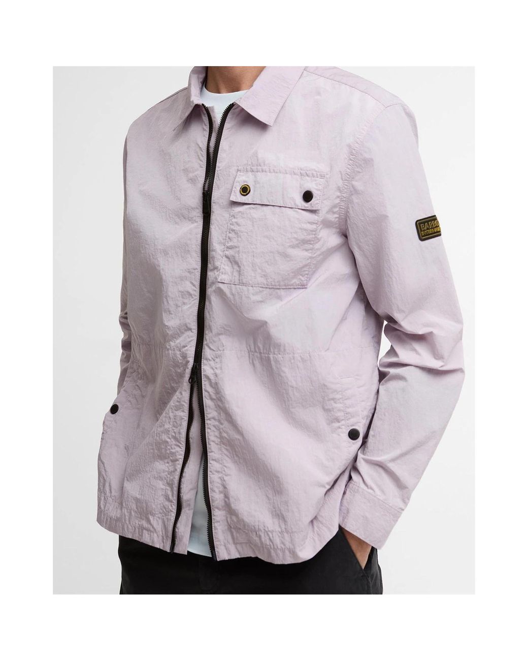 Barbour Purple Zipper Casual Jacket for men