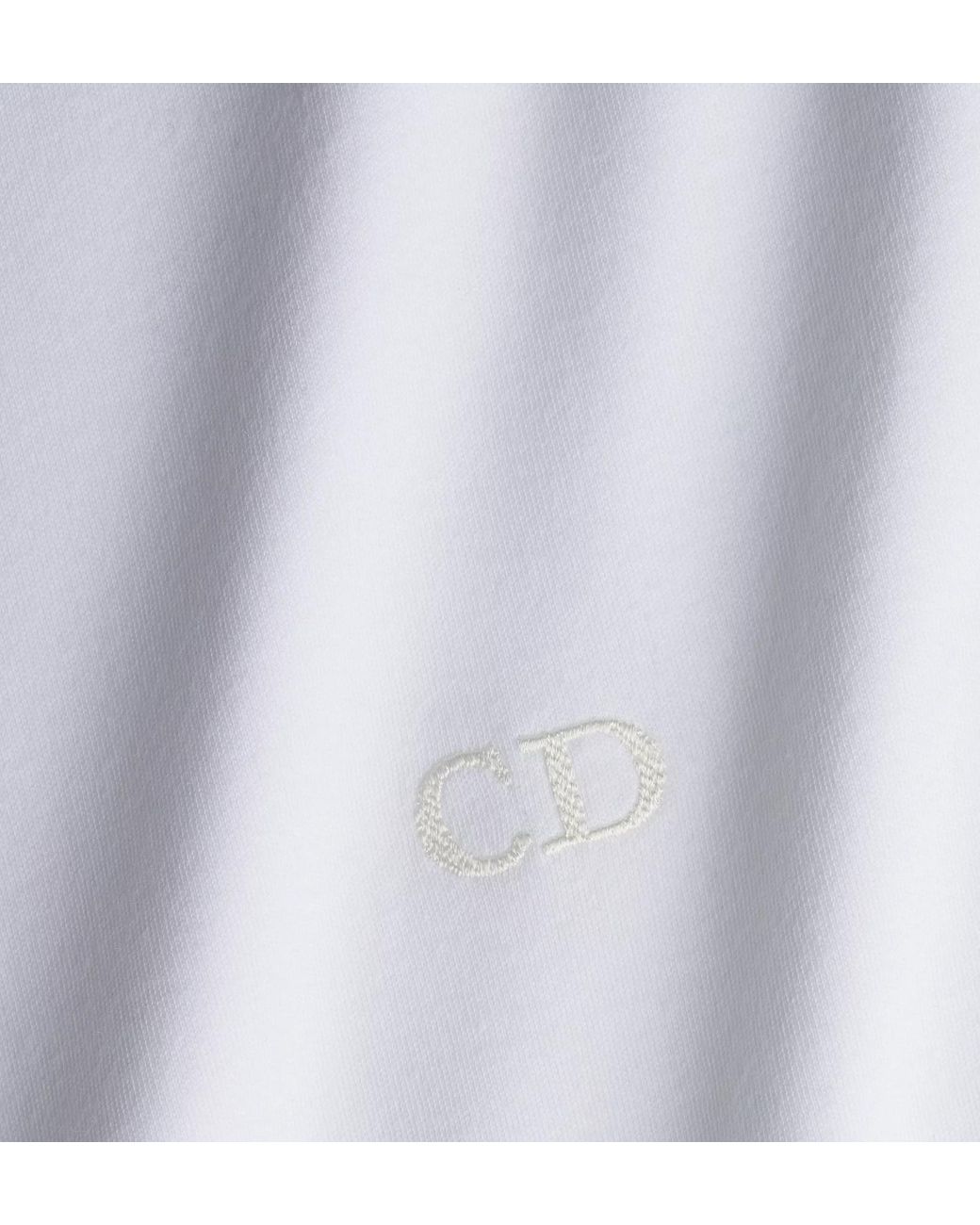 Dior White Homme Logo-Embroidered T-Shirt for men