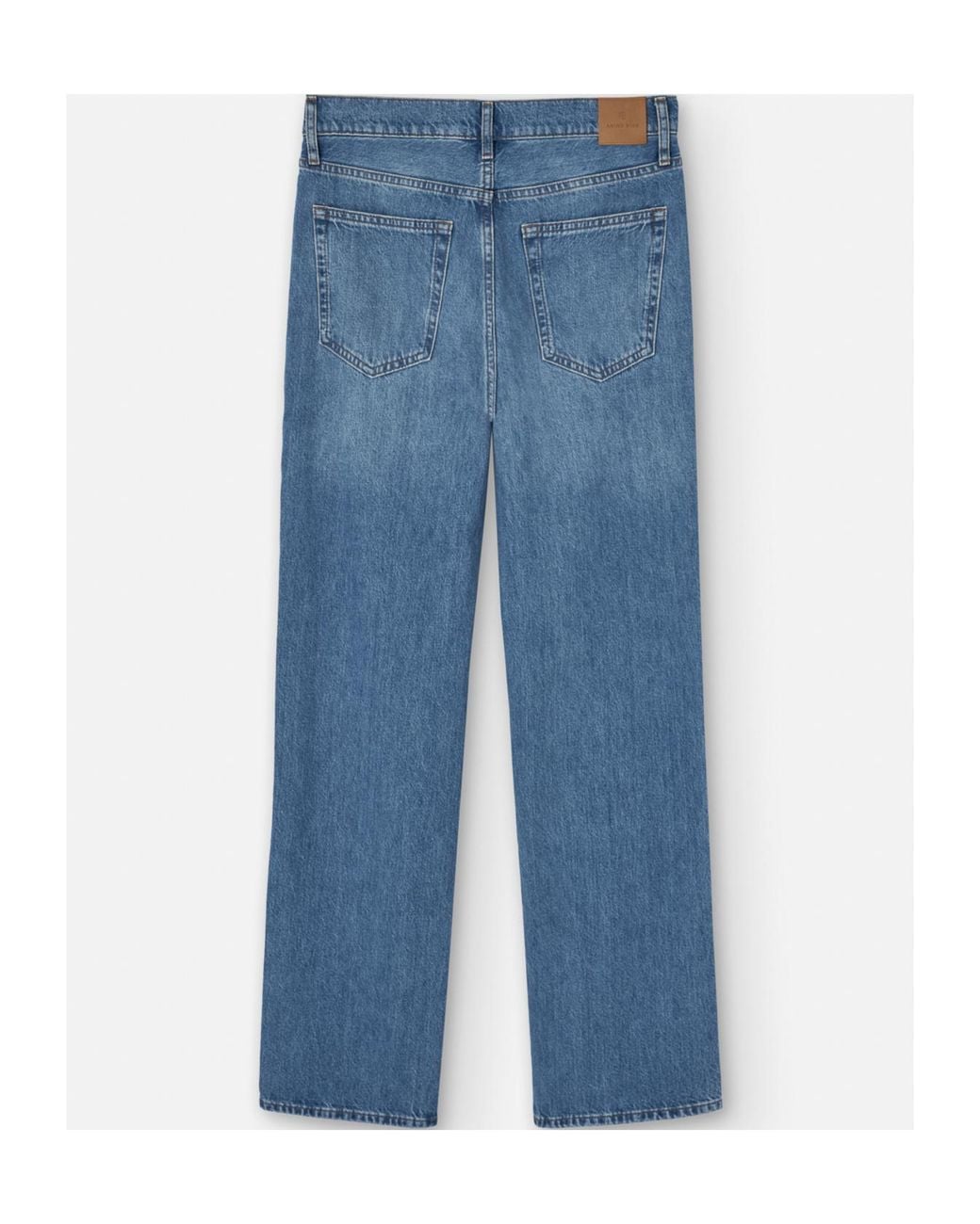 Anine Bing Blue Mid-Wash Wide-Leg Jeans