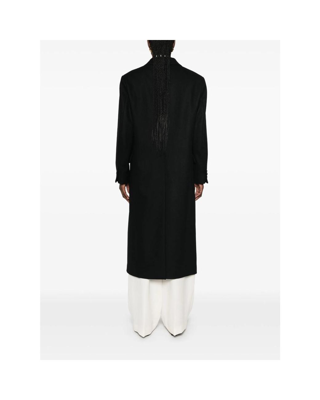 Barena Black Double Breasted Long Tailored Coat
