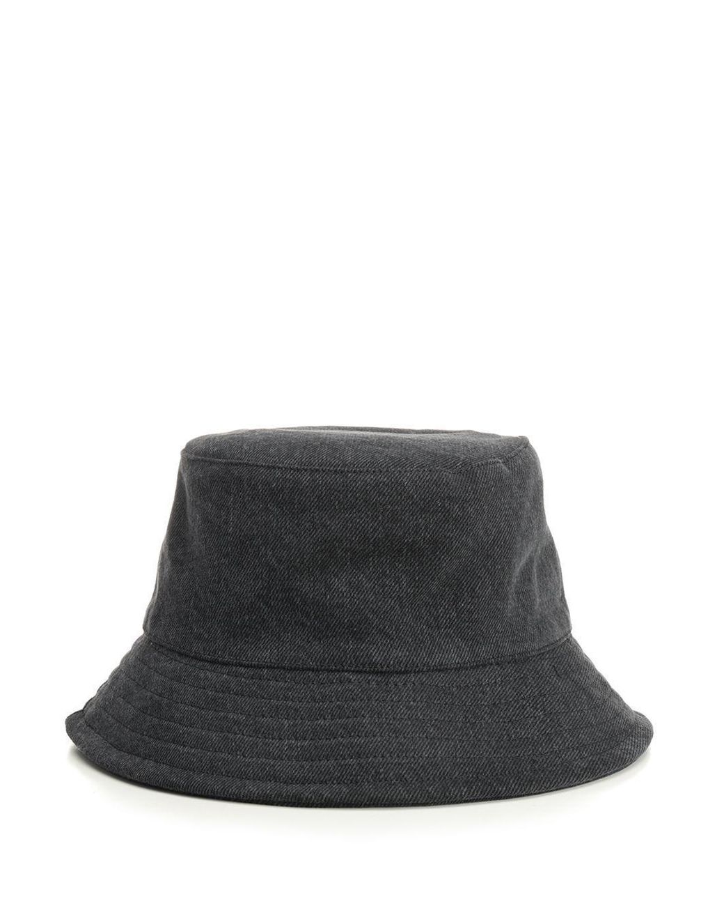 AMI Black Ami Topstitched Denim Bucket Hat for men