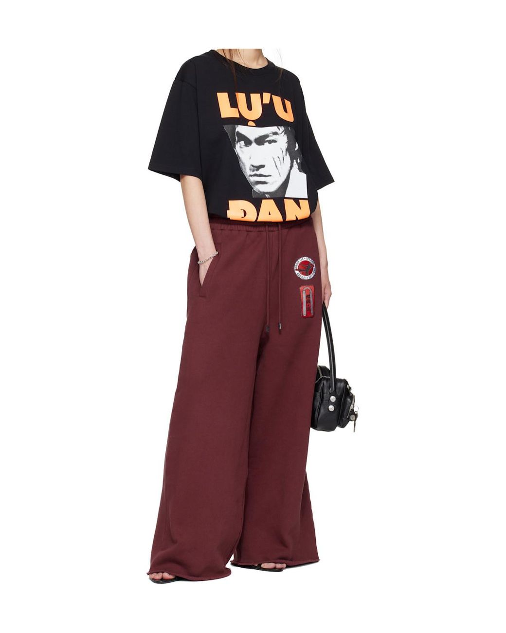 Lu'u Dan Black Bruce Lee X Collaboration Concert Crew Neck T-Shirt for men