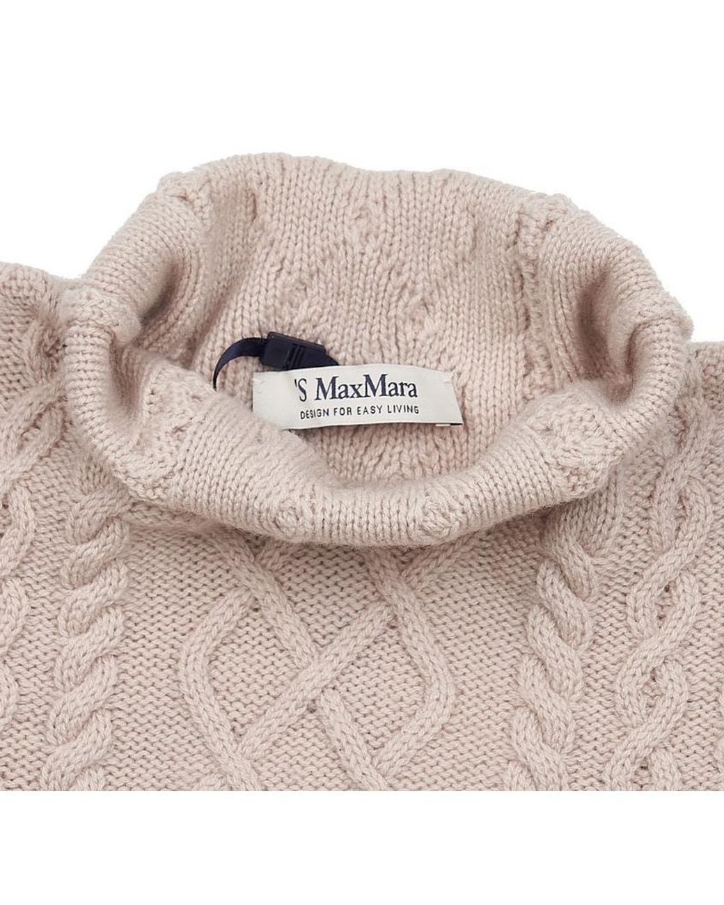 Max Mara Pink High-Necked Long-Sleeved Sweater