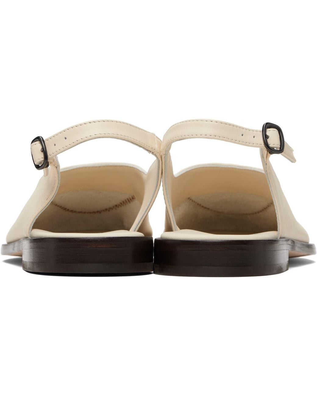 Hereu White Open-Toe Flat Sandals