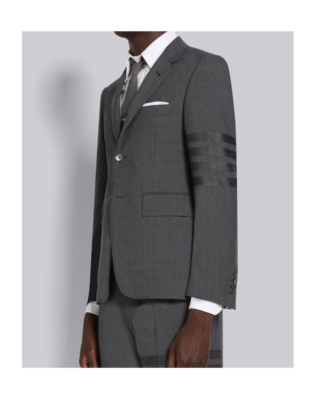 Thom Browne Gray 4-Bar Single-Breasted Blazer for men