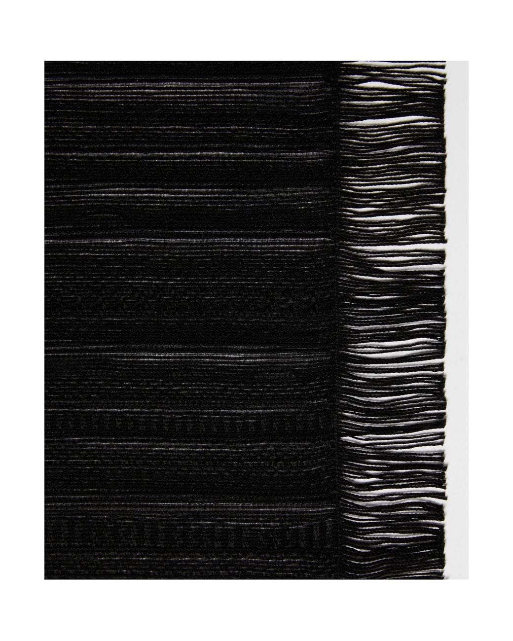 Max Mara Black Fringed Edge Scarf