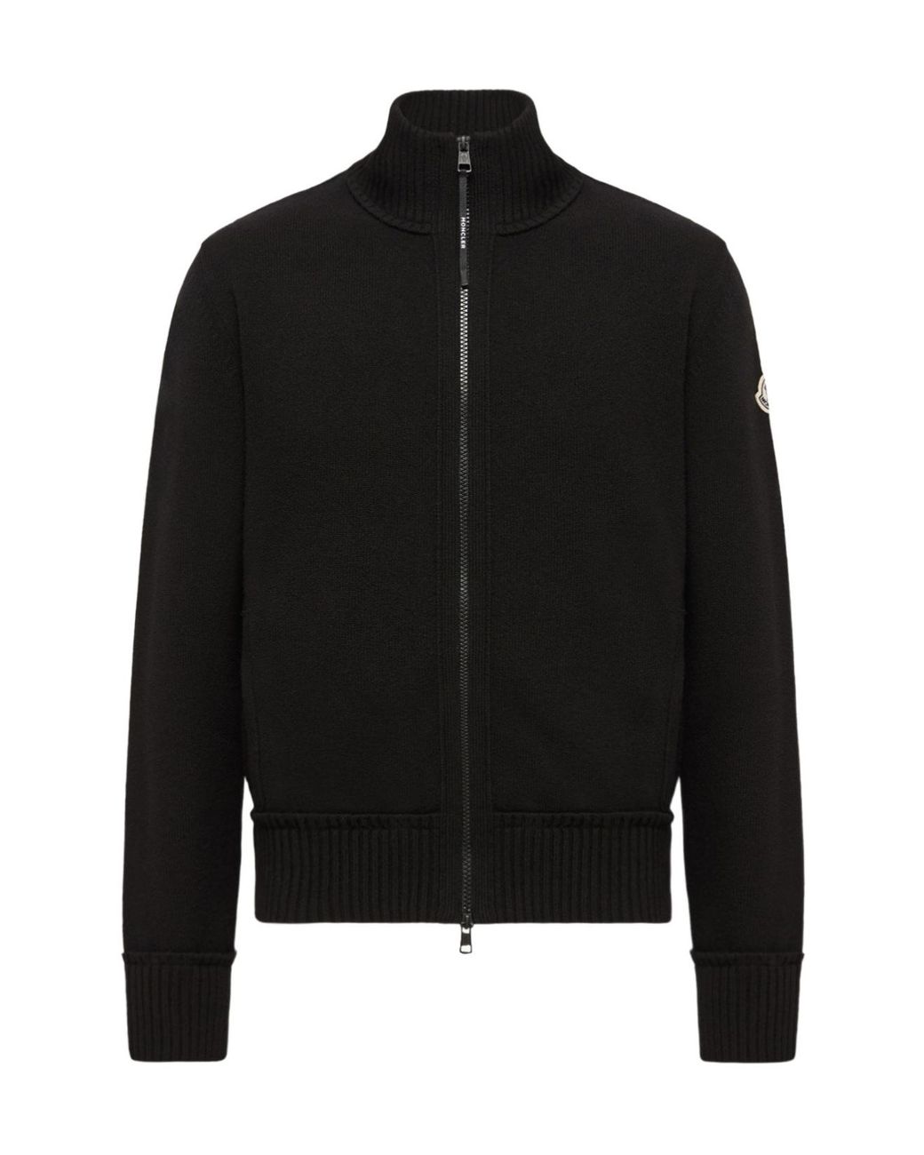 Moncler Gray Cashmere Wool Zip-Up Cardigan for men