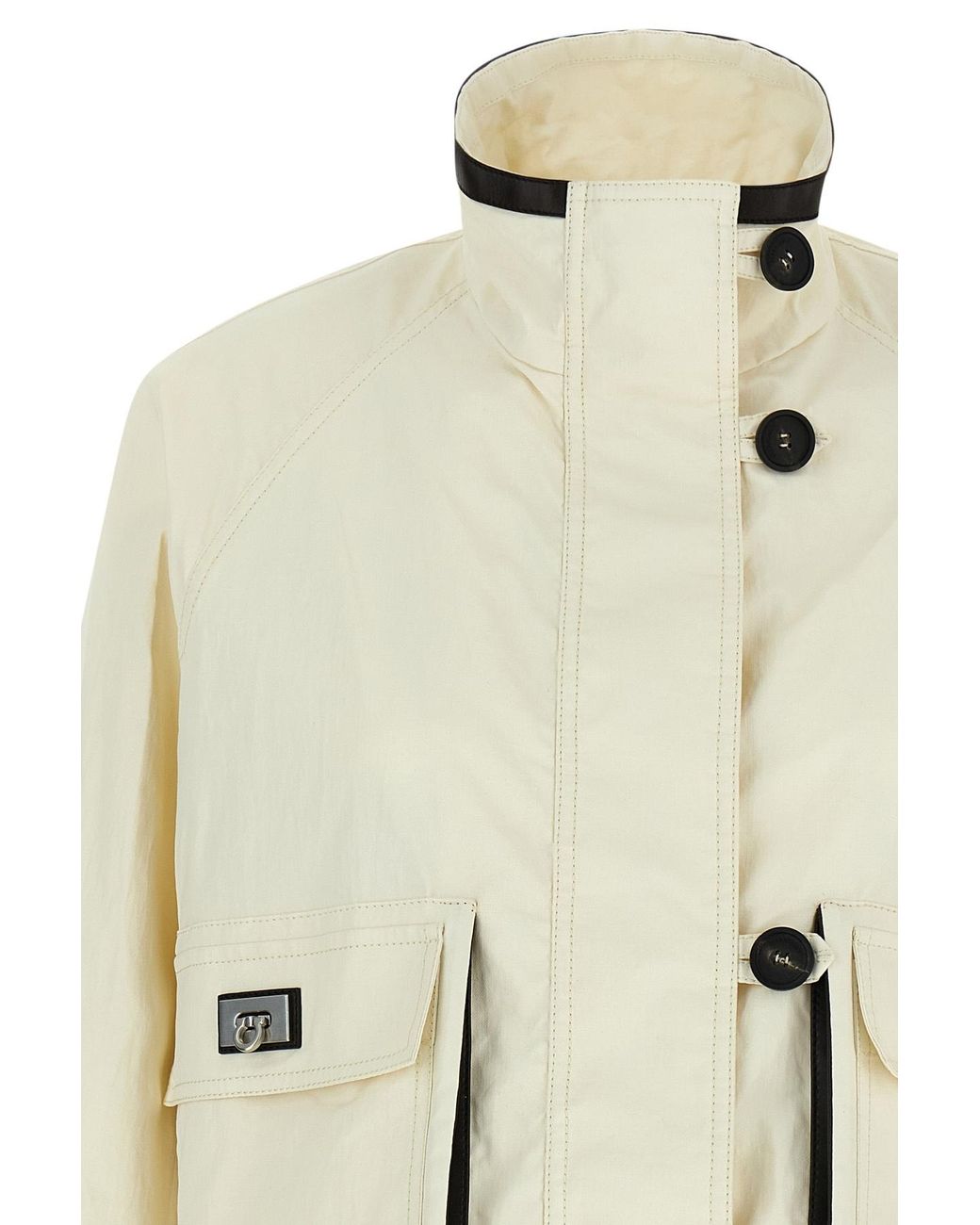 Ferragamo White Button-Fastening Jacket