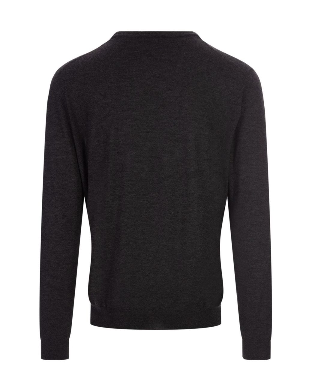 Fedeli Black Long-Sleeved Crewneck Jumper for men