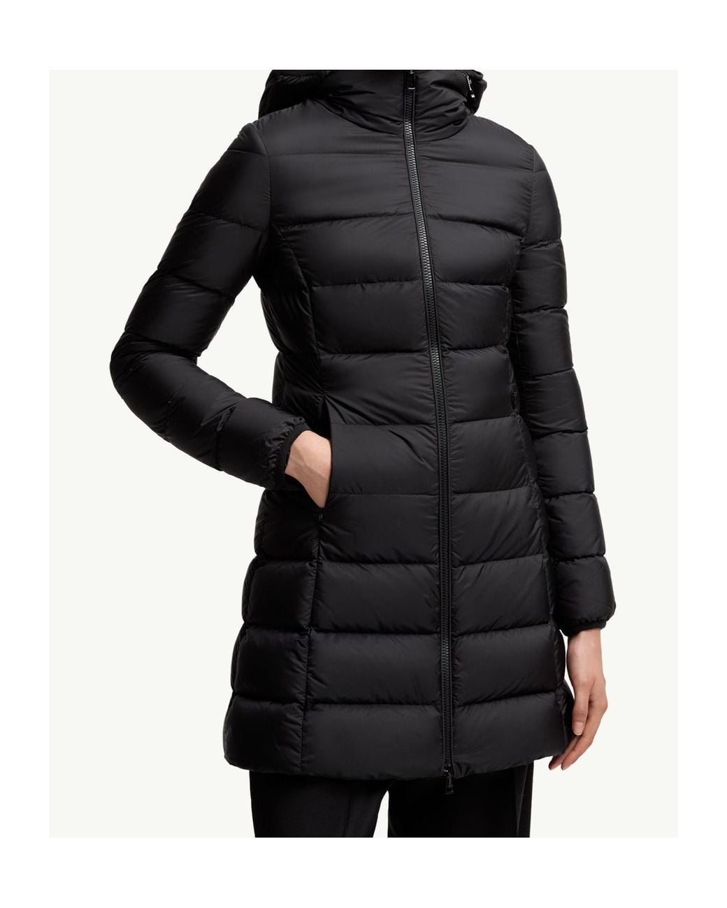 Moncler Black Gie Hooded Long Down Jacket