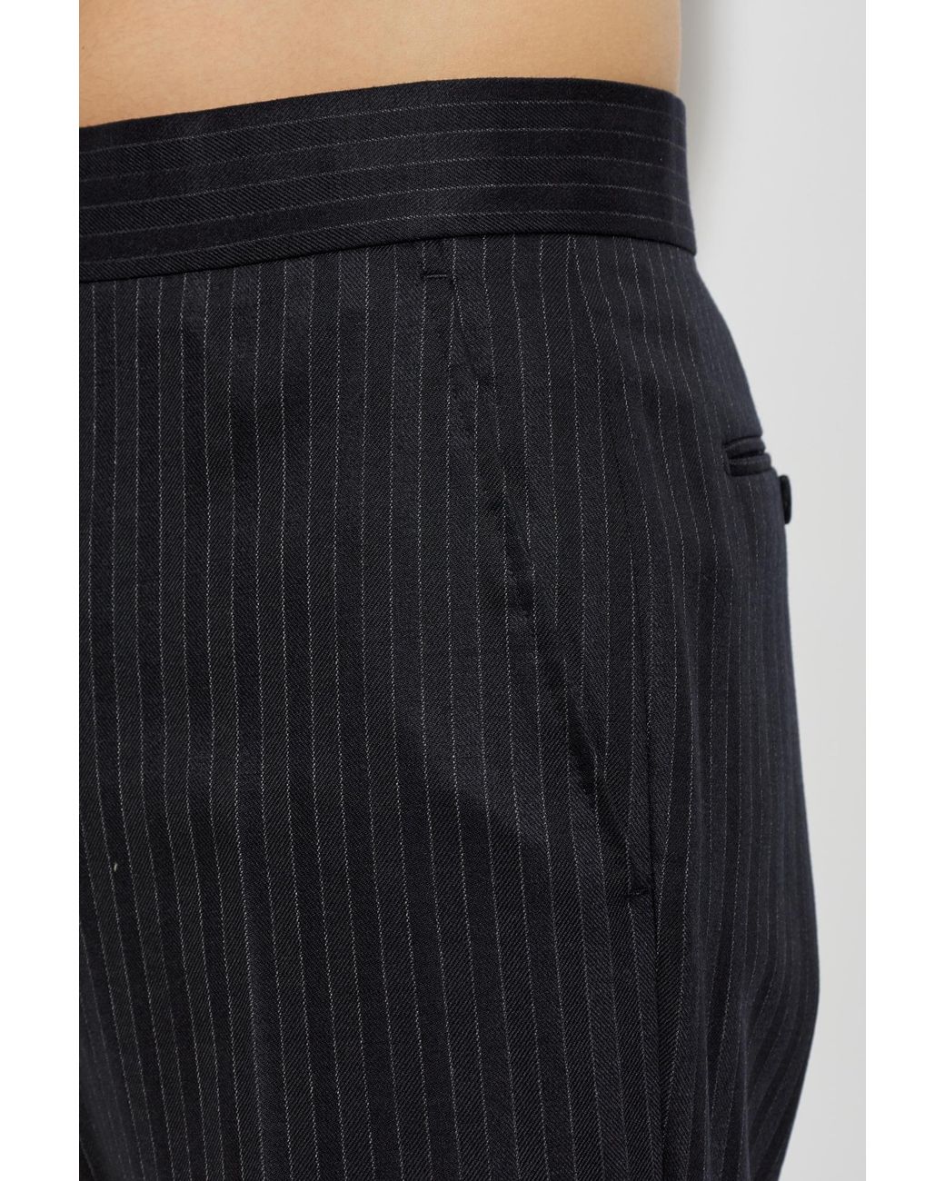 Tom Ford Black Pinstripe Tailored Pants for men
