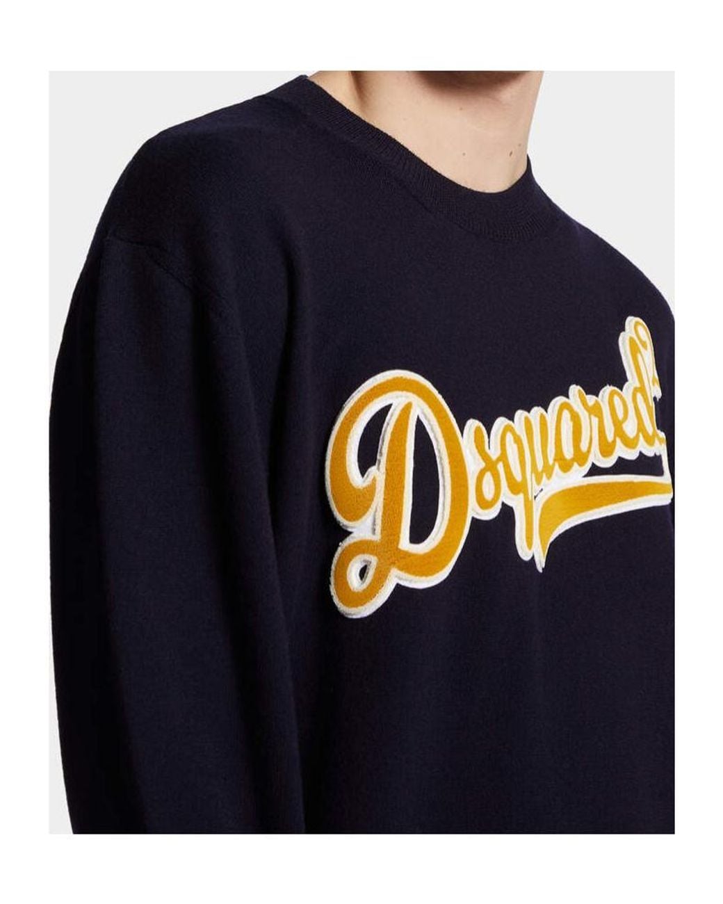 DSquared² Blue Logo-Printed Crewneck Sweatshirt for men
