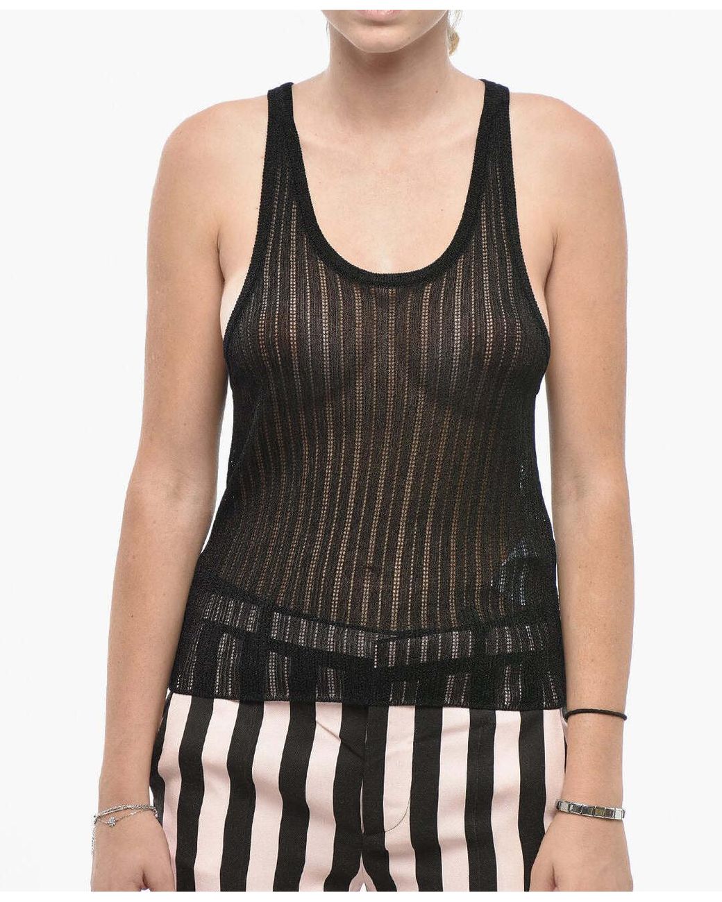 DSquared² Black Striped Blouse