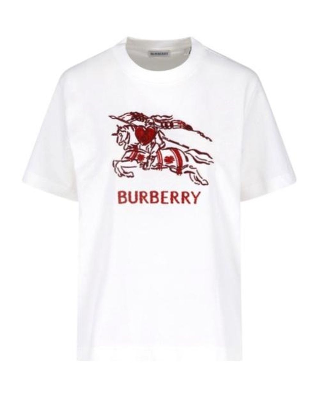 Burberry White Heart Knight Crewneck T-Shirt