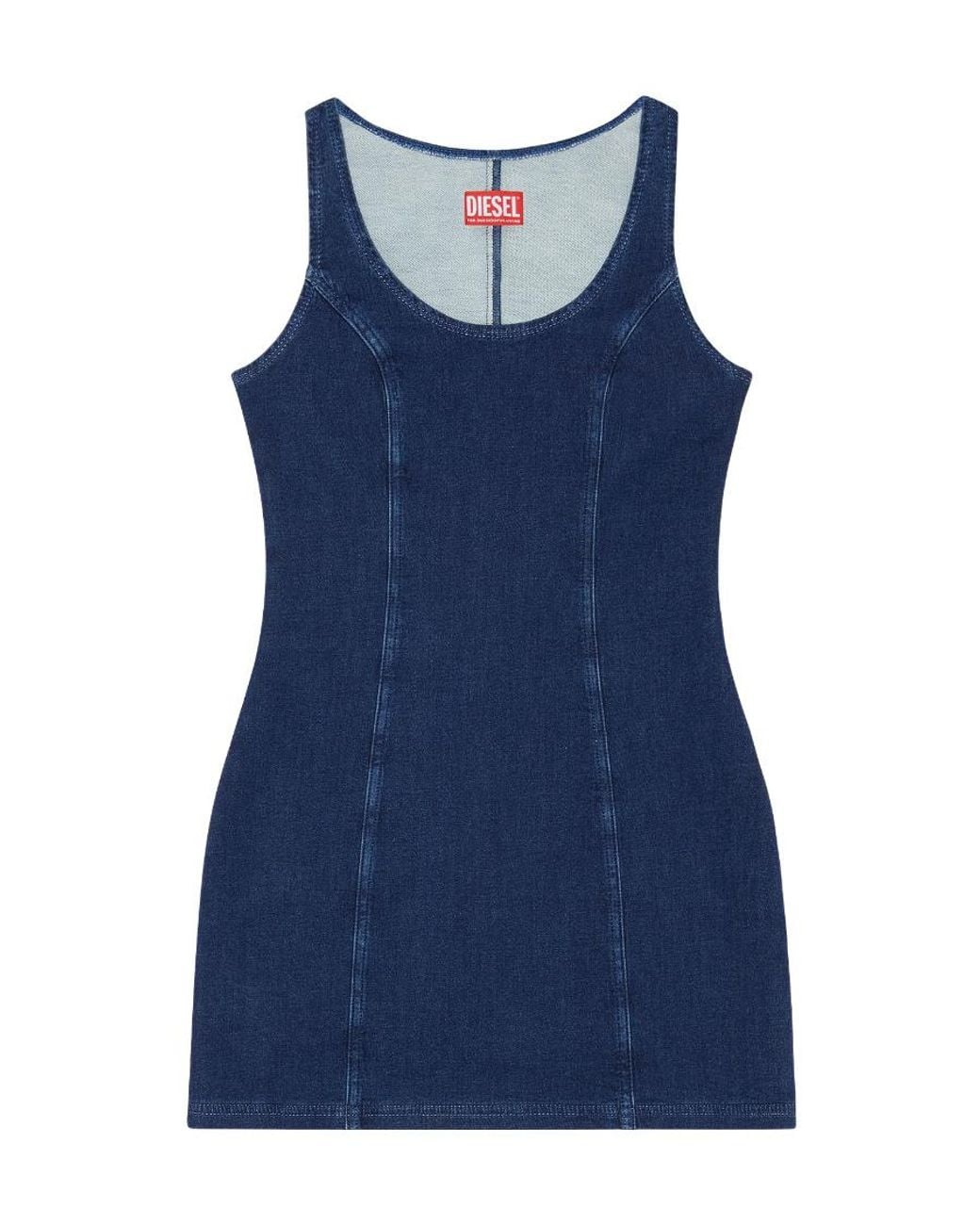 DIESEL Blue D-Venus Track Denim Tank Dress