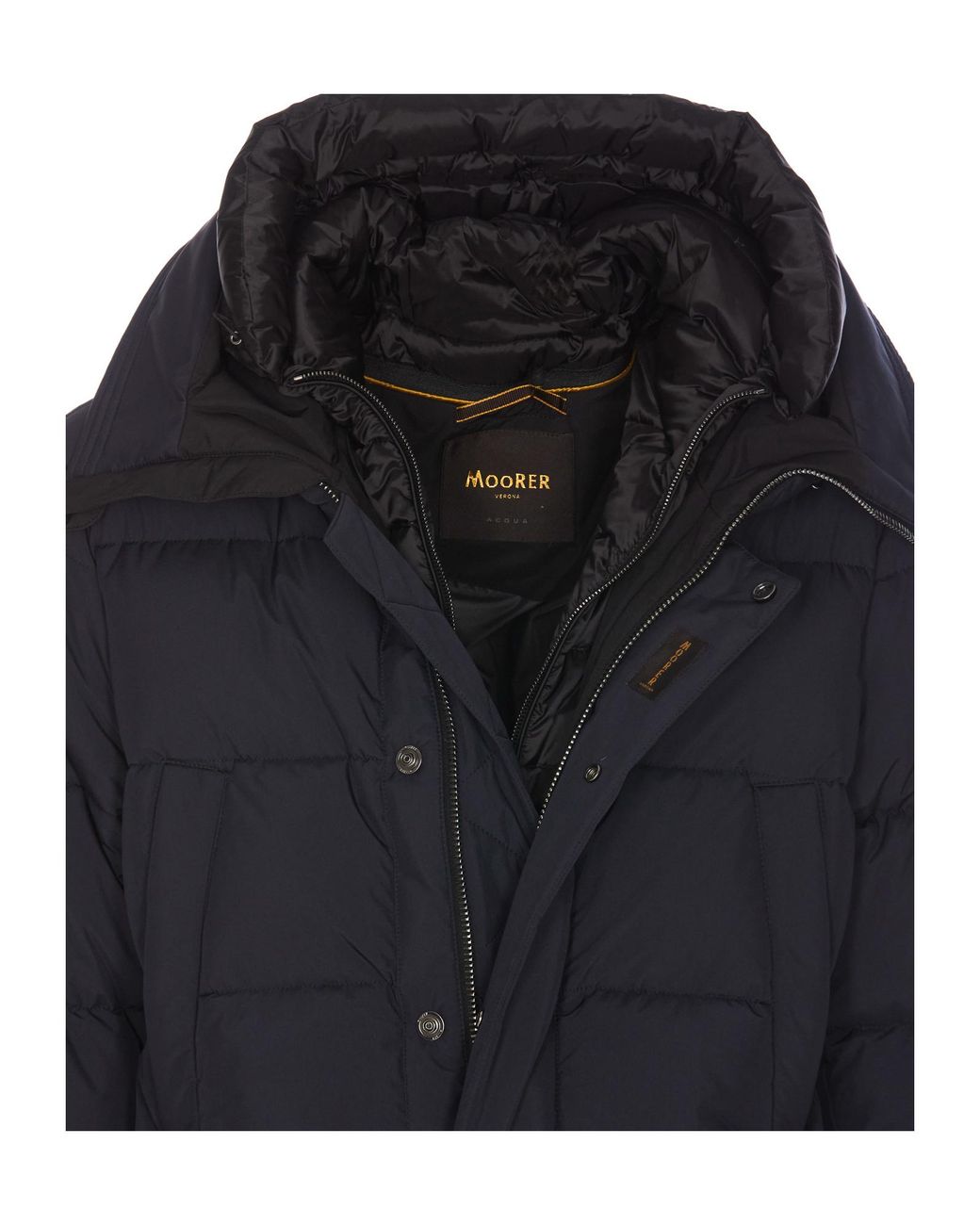 Moorer Blue Davide-Stp Padded Hooded Drawstring Jacket for men