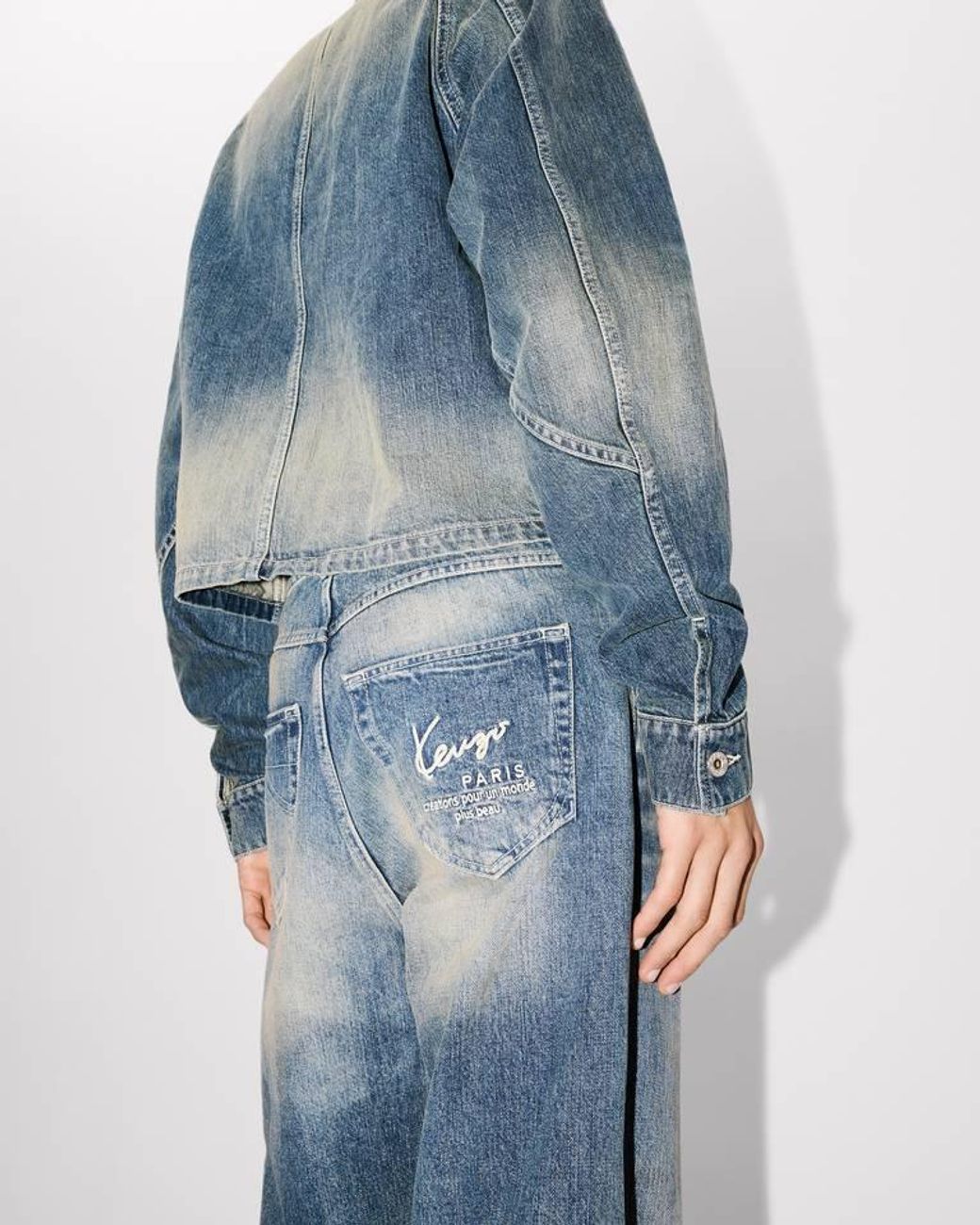 KENZO Blue Creations' Trucker Jacket for men