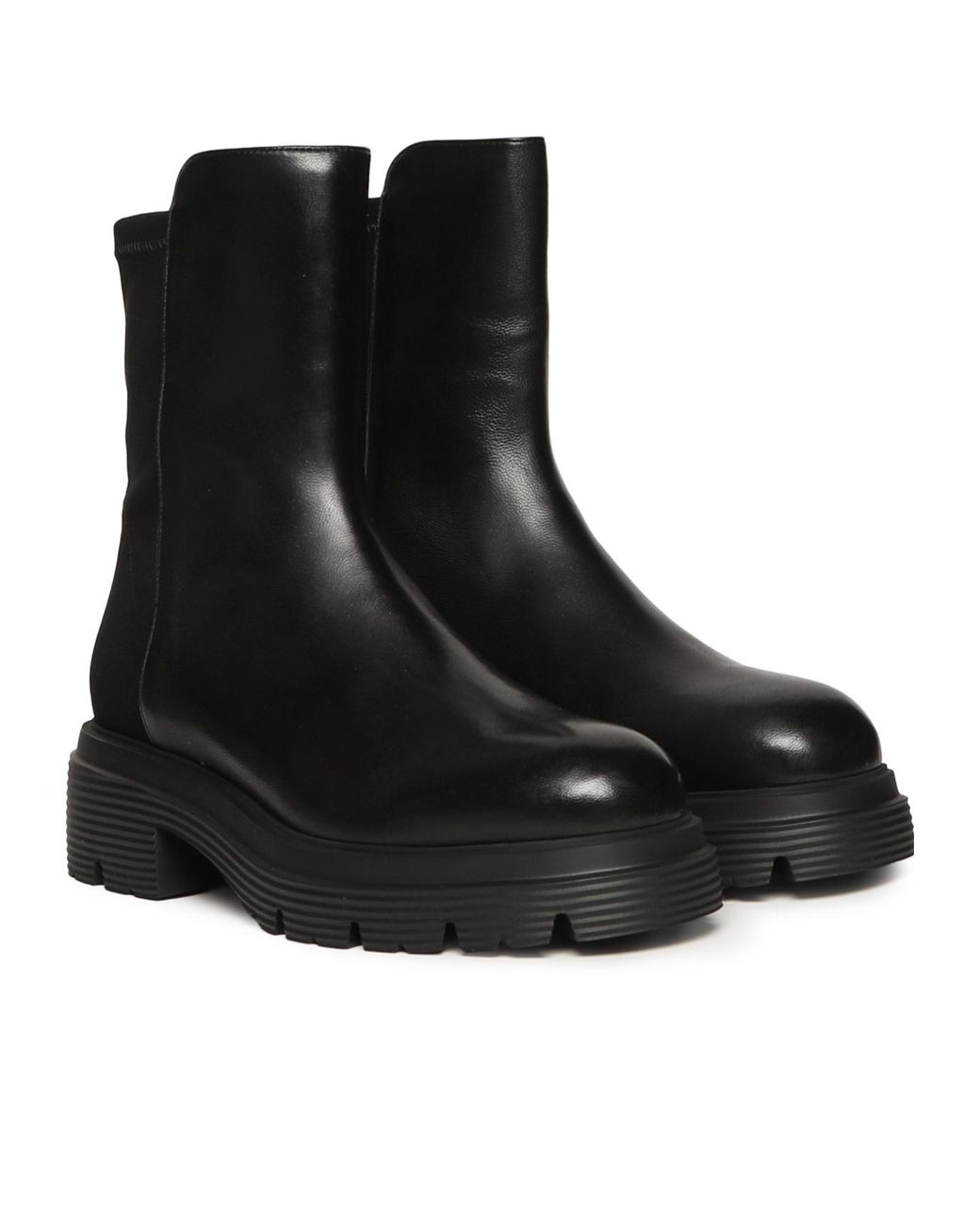 Stuart Weitzman Black Round Toe Ankle Boots