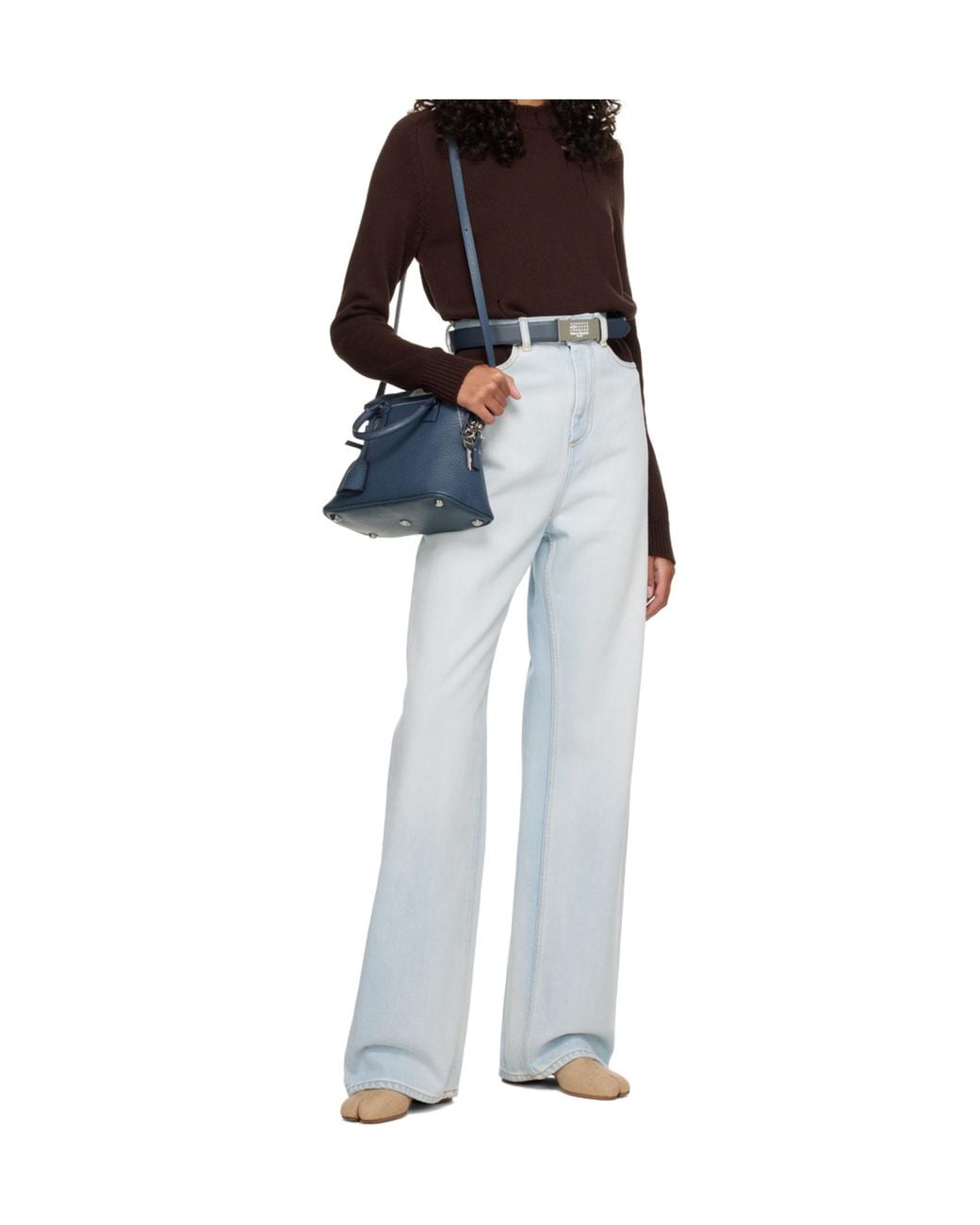Maison Margiela Blue High-Waisted Wide-Leg Jeans