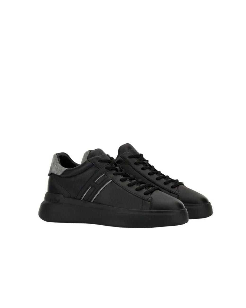 Hogan Black Logo-Detail Low-Top Sneakers for men