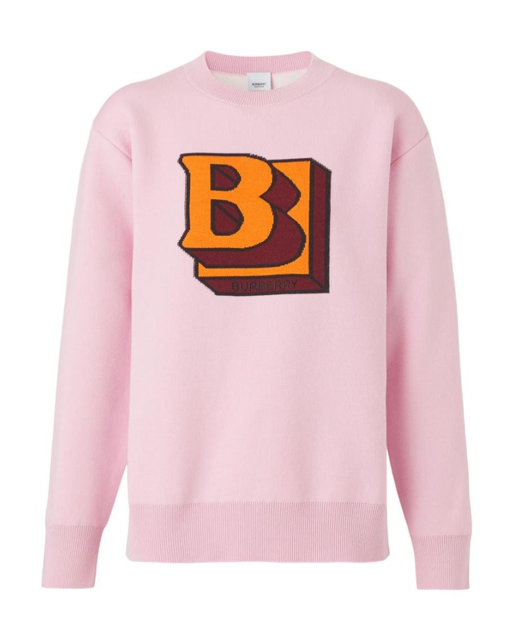 Burberry Pink Intarsia-Logo Jumper