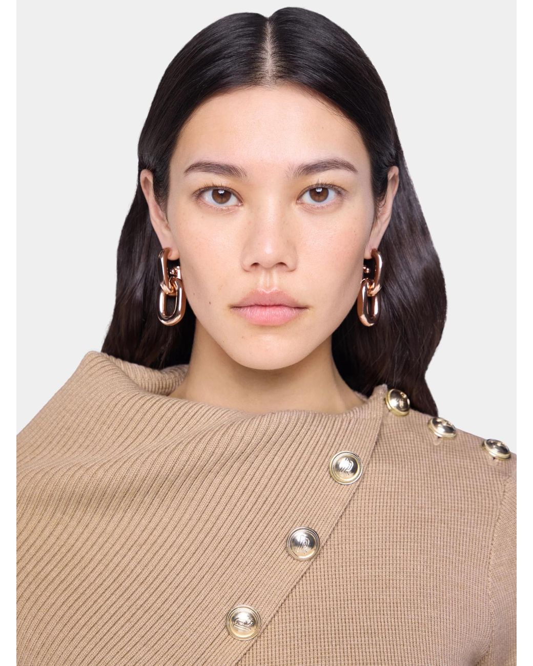 Rabanne Pink Rabanne Double Xl Link Earrings