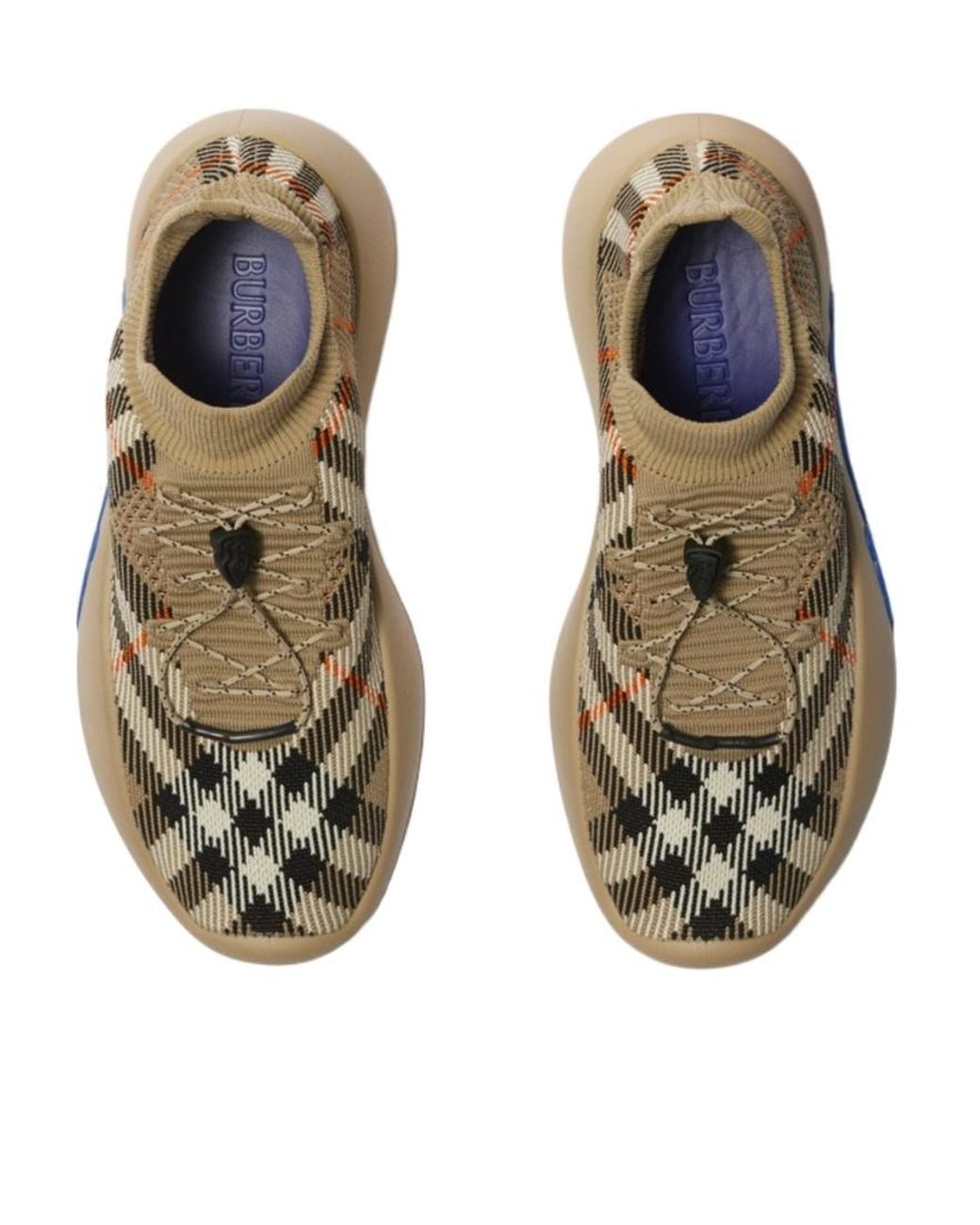 Burberry Brown Check Knit Neptune Sneakers