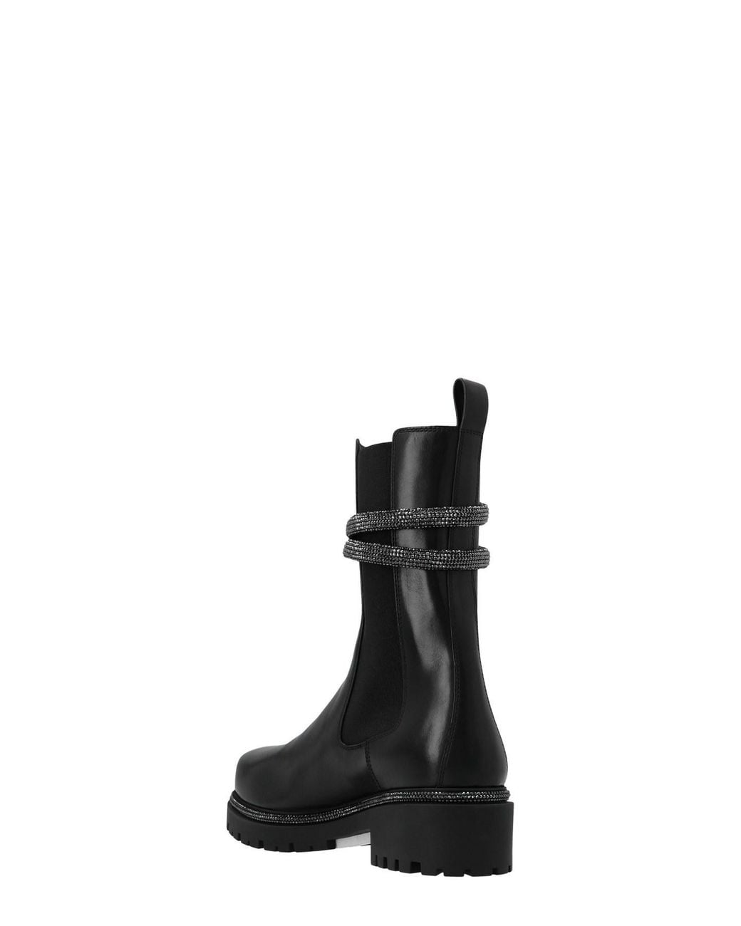 Rene Caovilla Black René Caovilla Embellished Round-Toe Ankle Boots