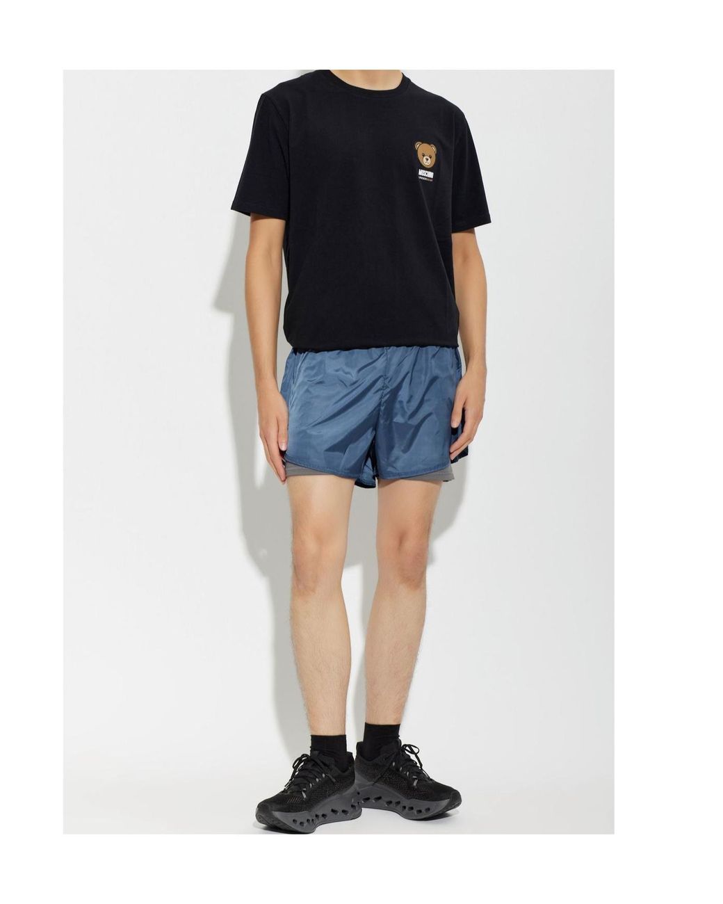Moschino Black Bear-Printed Short Sleeved T-Shirt for men